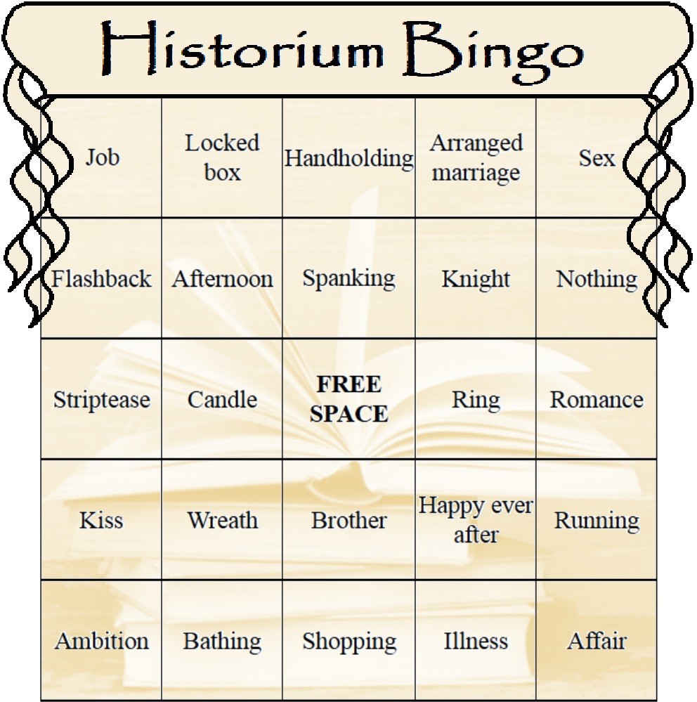 Historium Bingo card My bingo card for the Historium community's bingo challenge